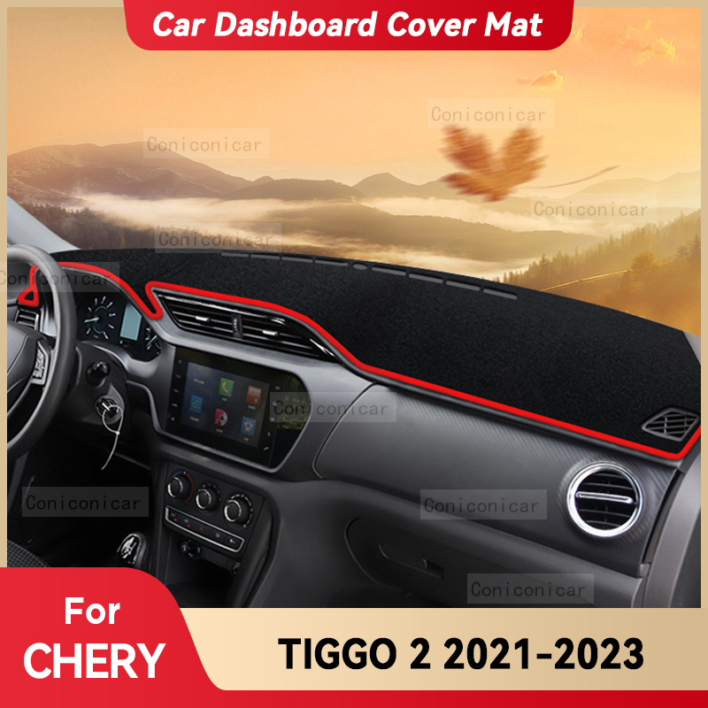 Lighting Jockey - สำหรับ Chery Tiggo แผ่นรองแผงหน้าปัดรถยนต์2021-2023แผ่นบังแดดอุปกรณ์ป้องกันแสงเครื่องมือป้องกันพรม
