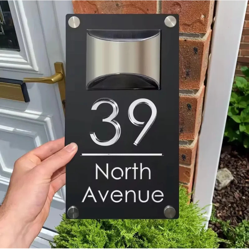ป้ายเลขที่บ้านอะคริลิค LED พลั - Decor Lighting Address บทวิจารณ์และราคา