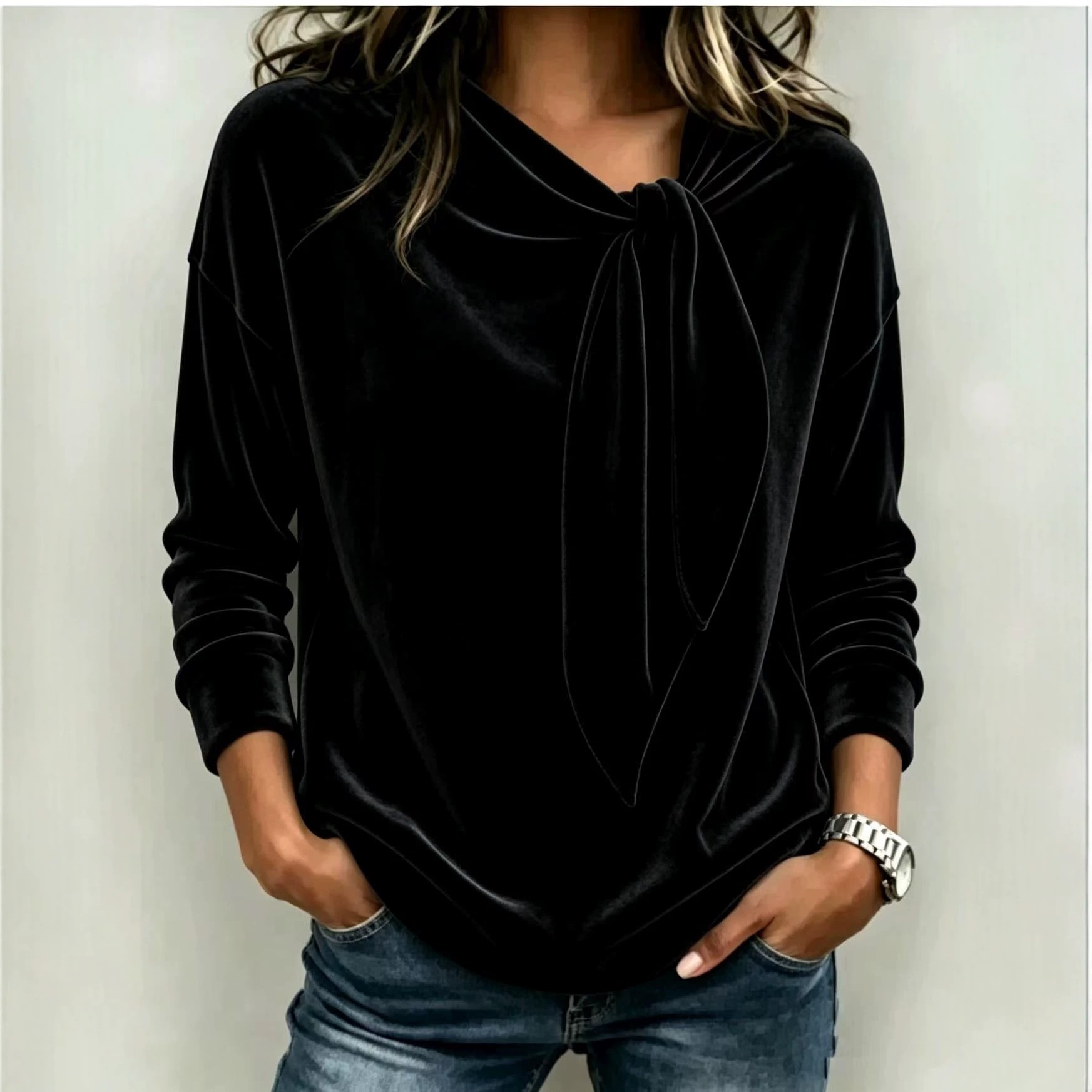 เสื้อเบลาส์แขนยาวผ้ากำมะหยี่สำ - Elegant Decor & Lighting Llc บทวิจารณ์และราคา
